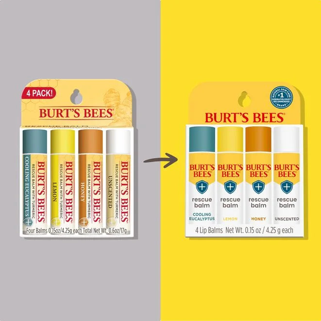 Burt's Bees Lip Balm Rescue 4 Pack
